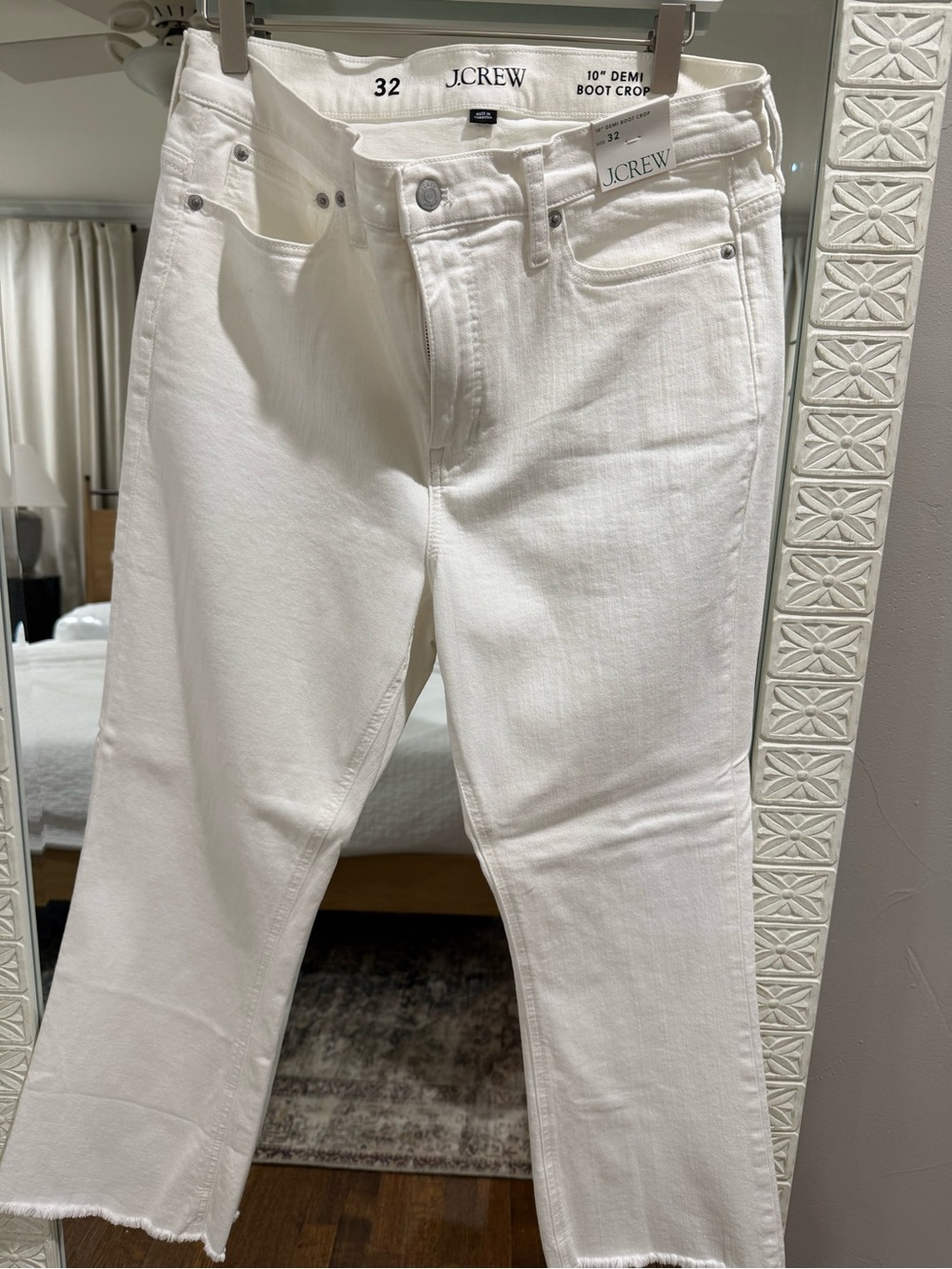 J.Crew Women’s White Demi Boot Crop Jeans